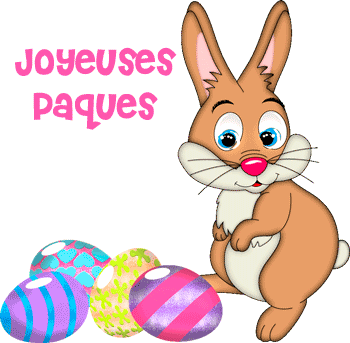 Gif animé joyeuses Pâques lapin oeuf
